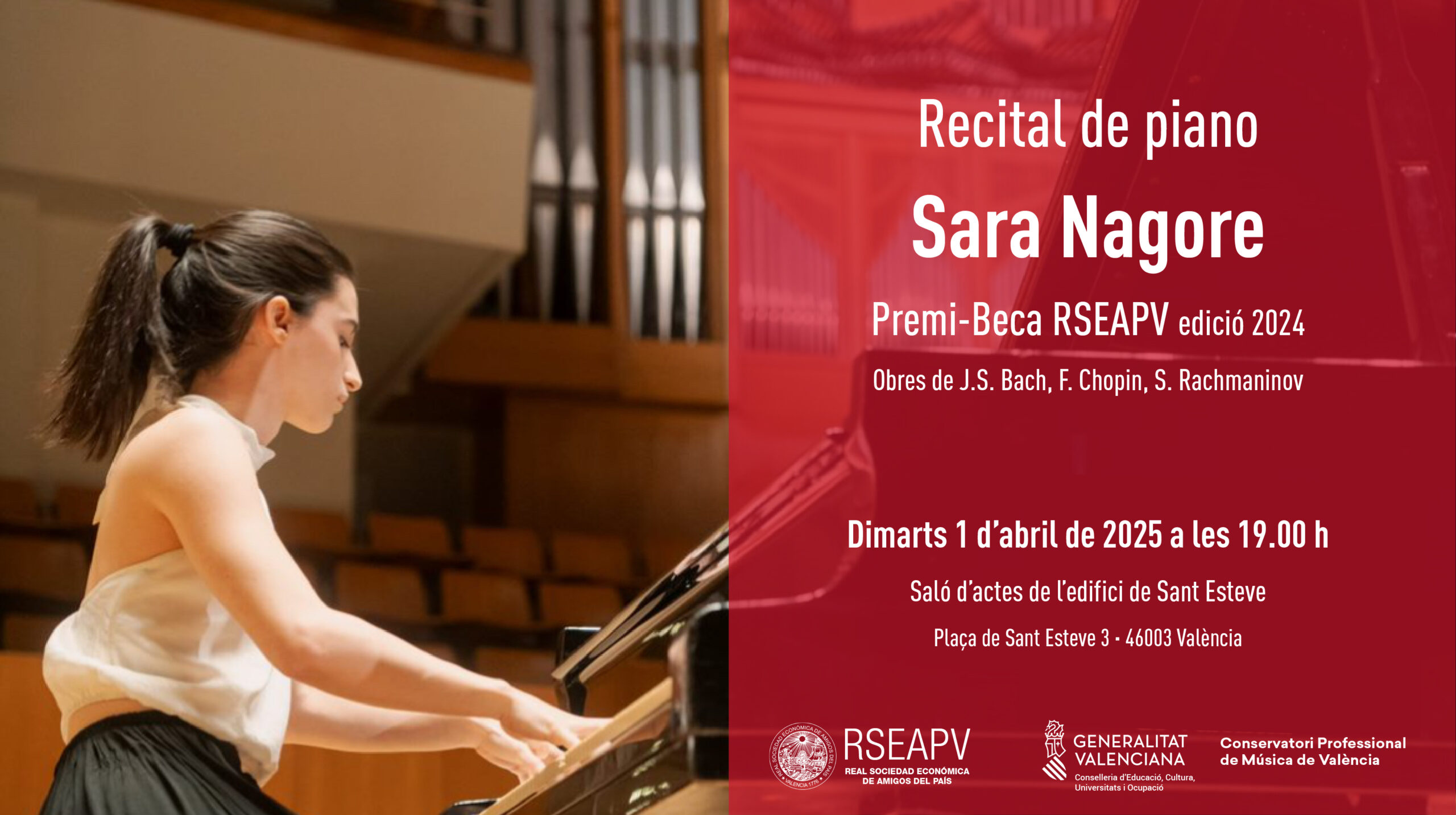 1 d’abril. Recital de piano. Sara Nagore.